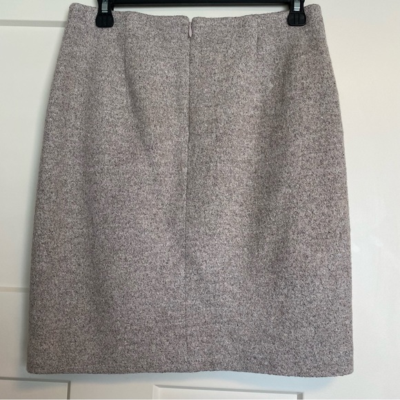 Ann Taylor Blush & Gray Metallic Wool Blend Pencil Skirt 4P - Picture 4 of 6